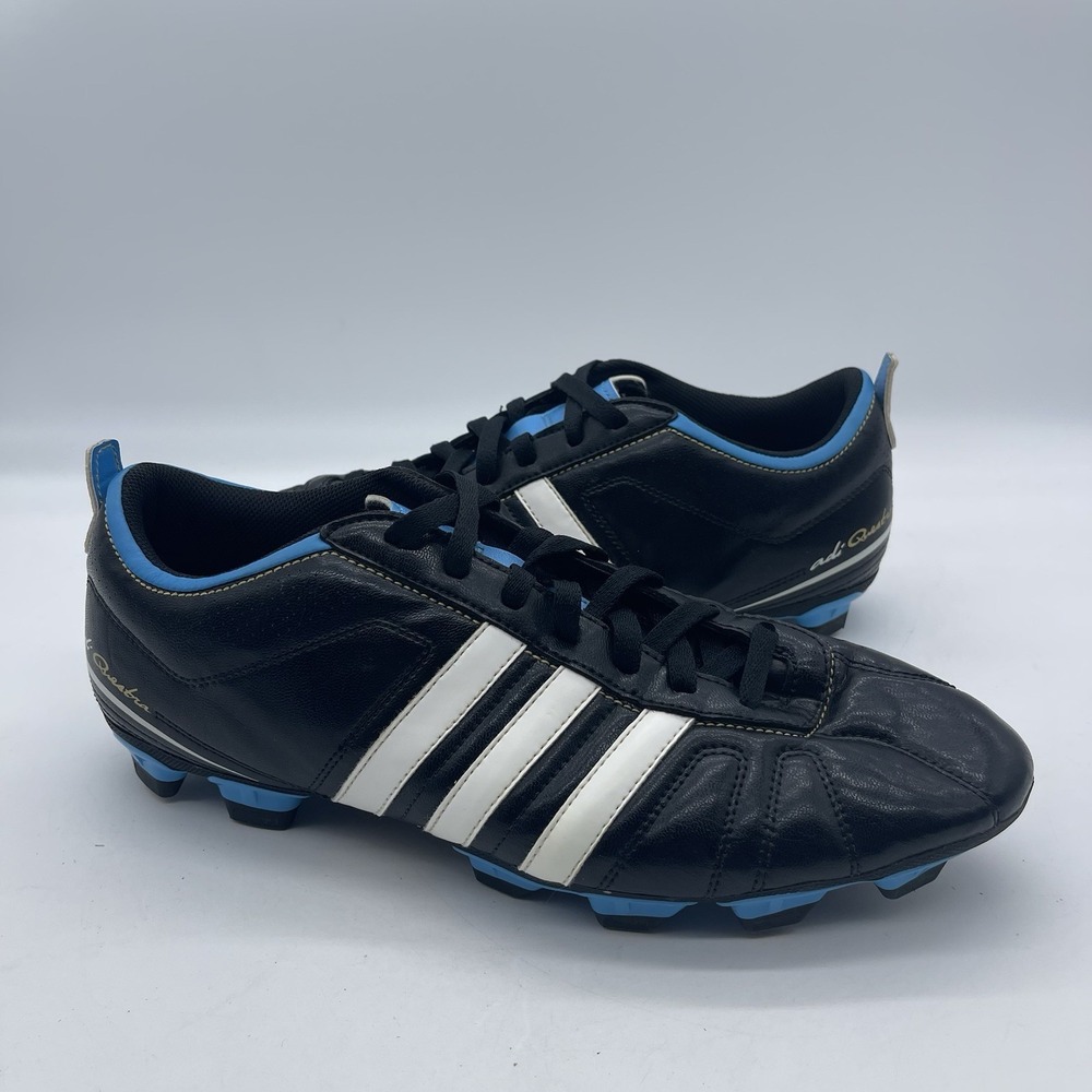Adidas‎ AdiQuestra IV MG G40715 Men's Size 12 Soccer Cleats Black Blue Athletic